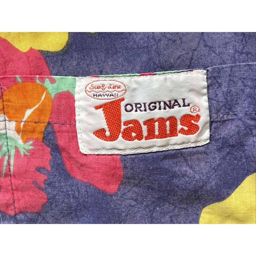 Original Jams Surf Line Hawaii Vintage 80s Tropical Beach Shorts Size Small